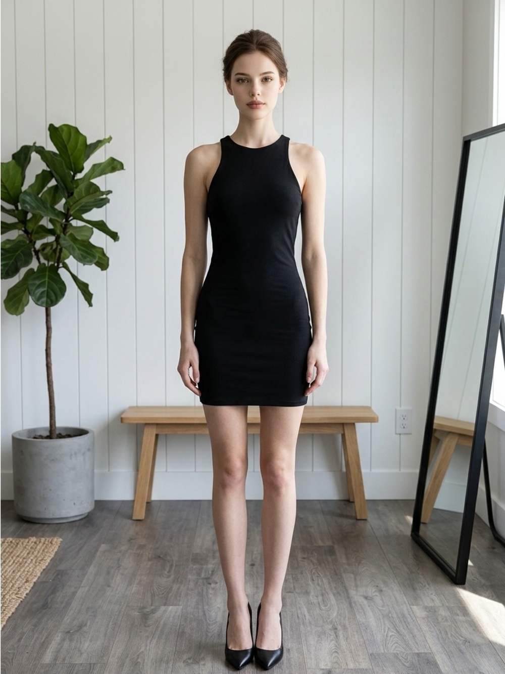 Women’s Black Racerback Mini Dress